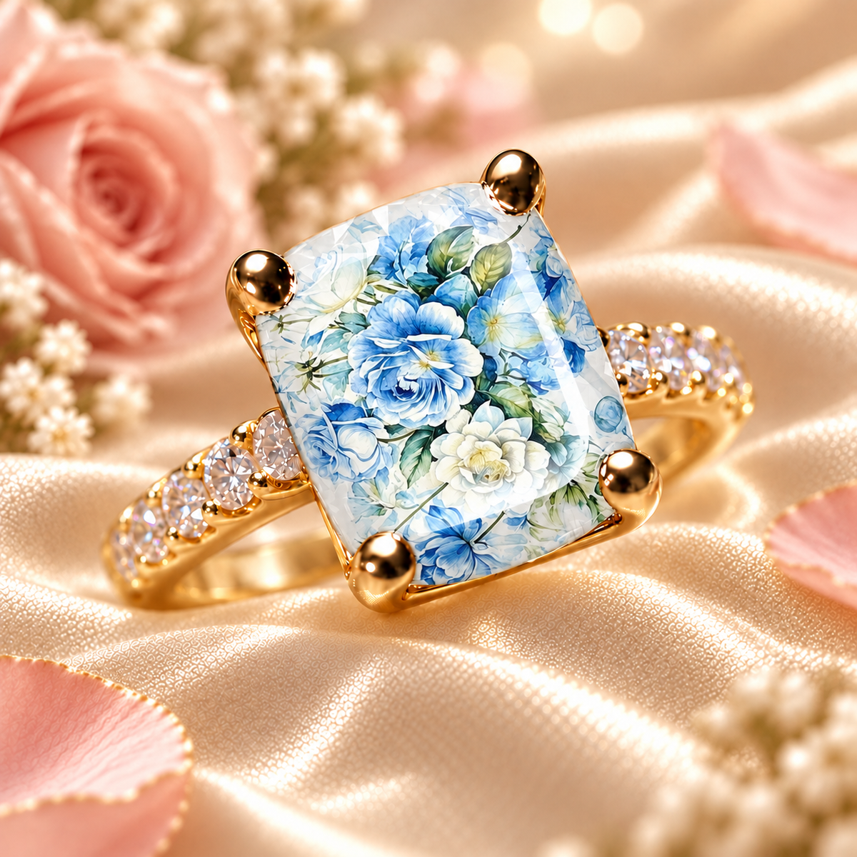 🌸 Vintage Floral Art Ring – Gold-Tone Statement Ring Collection ✨