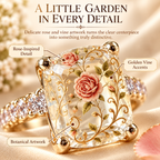 🌸 Vintage Floral Art Ring – Gold-Tone Statement Ring Collection ✨