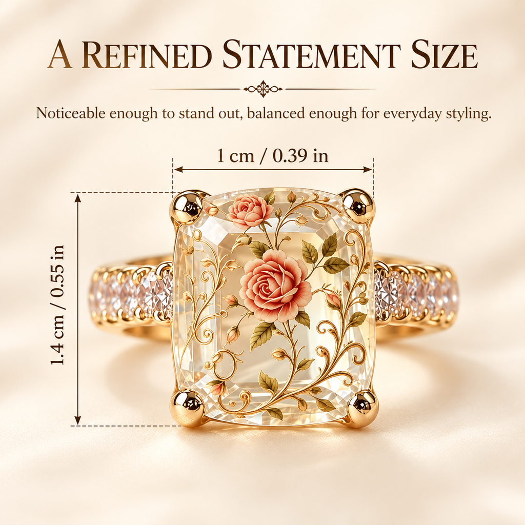 🌸 Vintage Floral Art Ring – Gold-Tone Statement Ring Collection ✨