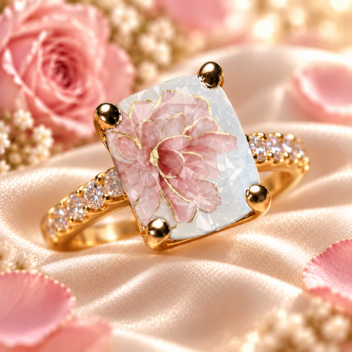 🌸 Vintage Floral Art Ring – Gold-Tone Statement Ring Collection ✨